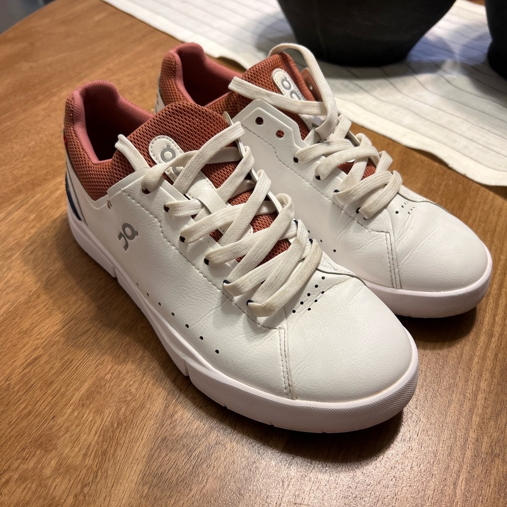 On Running Sneakers with White and Pink Accents